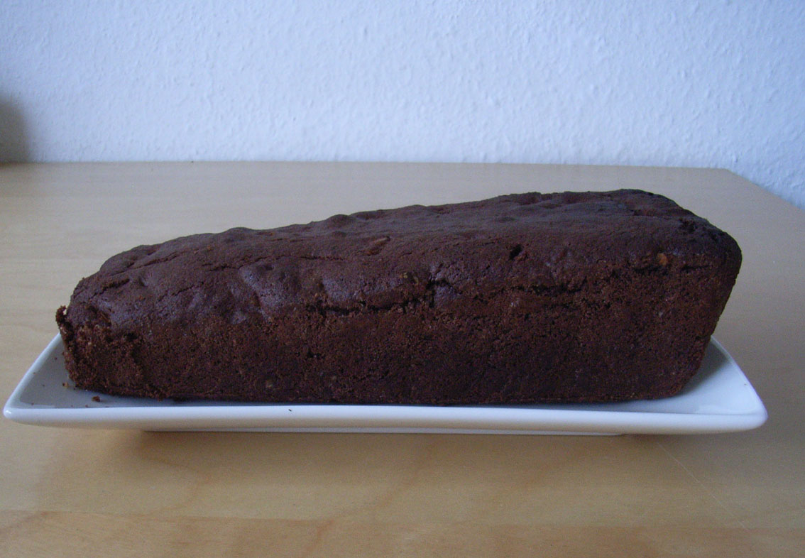 Chocolate walnut diagonal cake